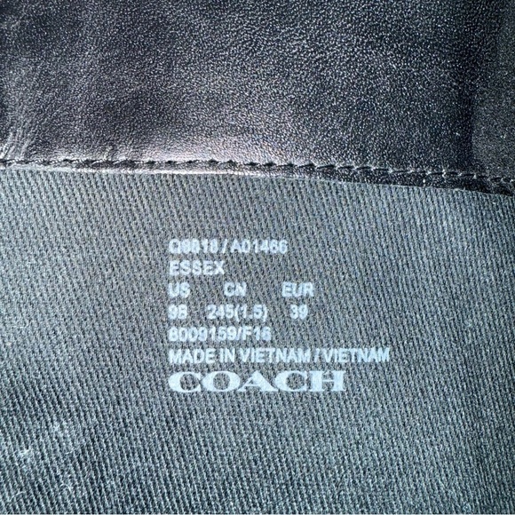 COACH | Essex Semi Matte Leather Tall Boots, Black 9.5 B wide calf/ regular - Picture 5 of 11